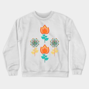 Retro Spring Flowers Crewneck Sweatshirt